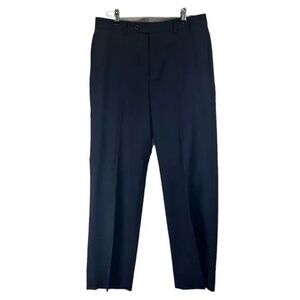 BROOKS BROTHERS Madison Fit 100% Wool Blue Flat Front Dress Pants 33x30 Cuffed